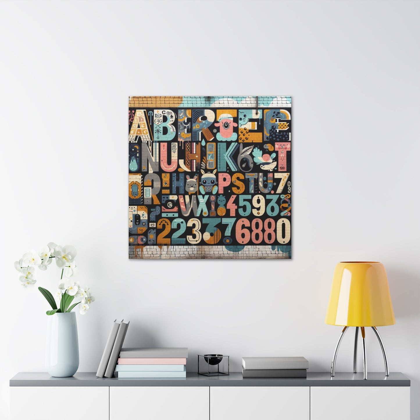 "Whimsical Typography Delight" - Canvas