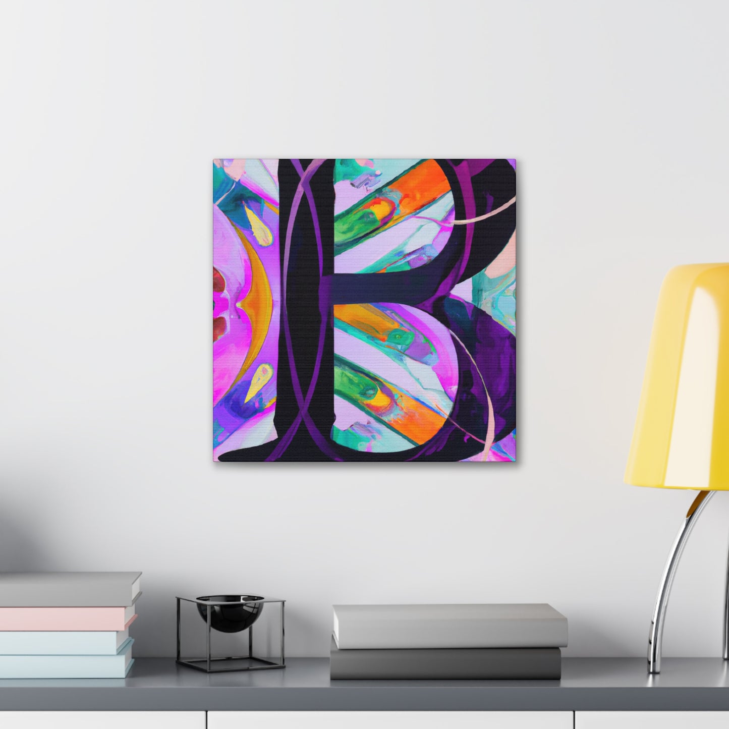 "Dazzling B in Art Deco" - Canvas