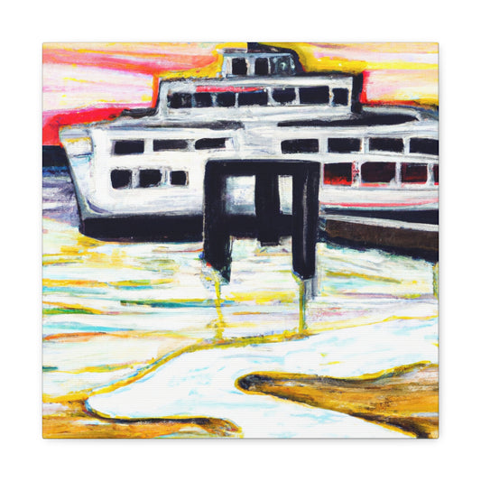 Ferry in Reflection. - Canvas