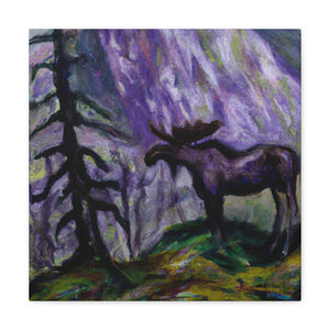 "Moose in Moonlight Impression" - Canvas