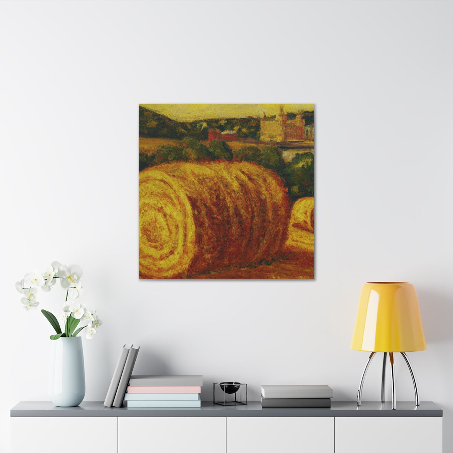 "Harvest Bounty in Hay" - Canvas