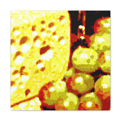 Cheese and Grapes Pointillism - Canvas