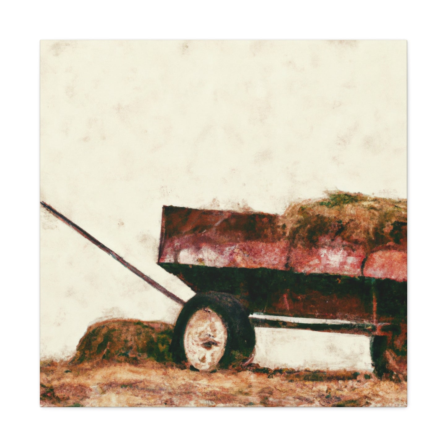 "Hay-Filled Countryside Wagon" - Canvas