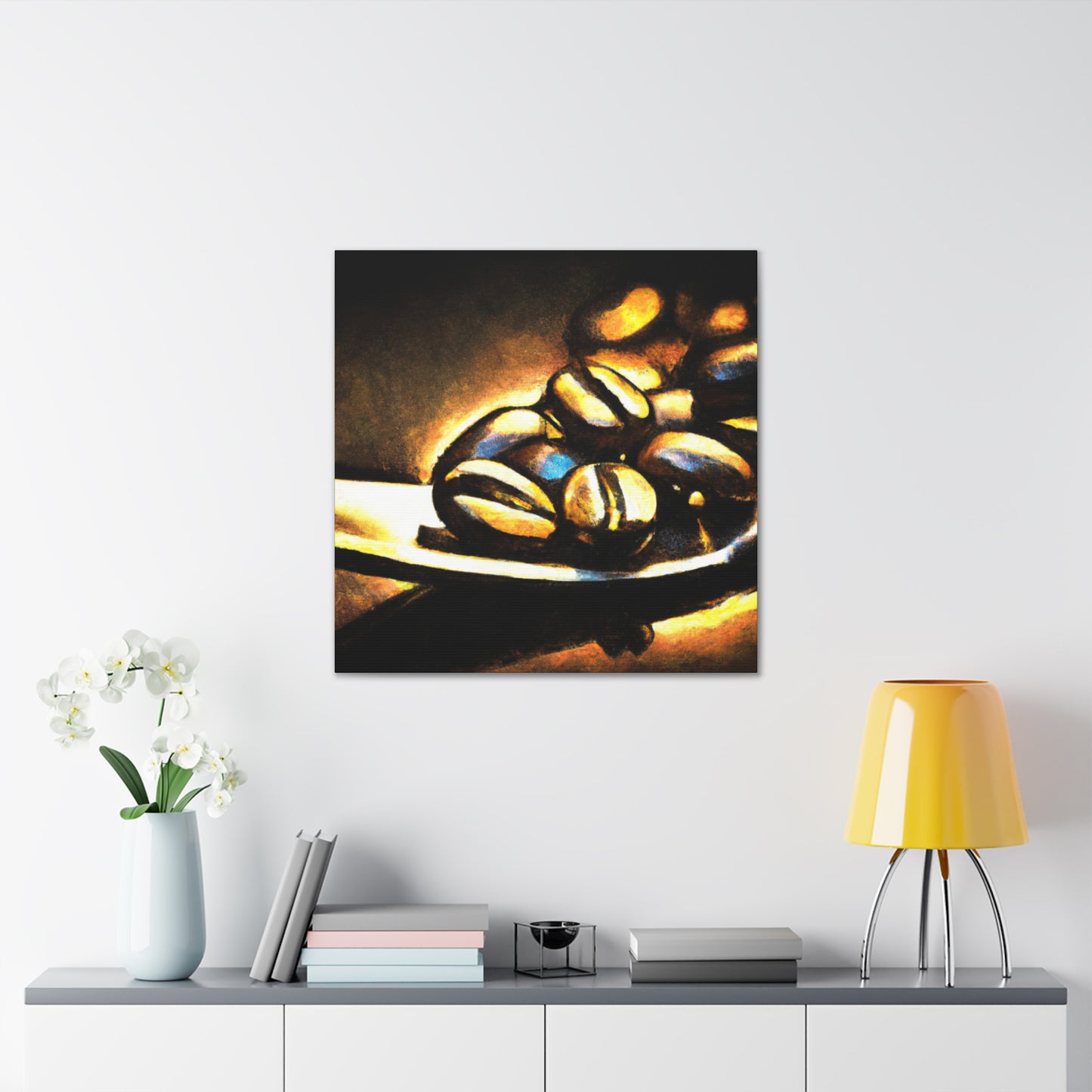 "Steam-Powered Coffee Beans" - Canvas