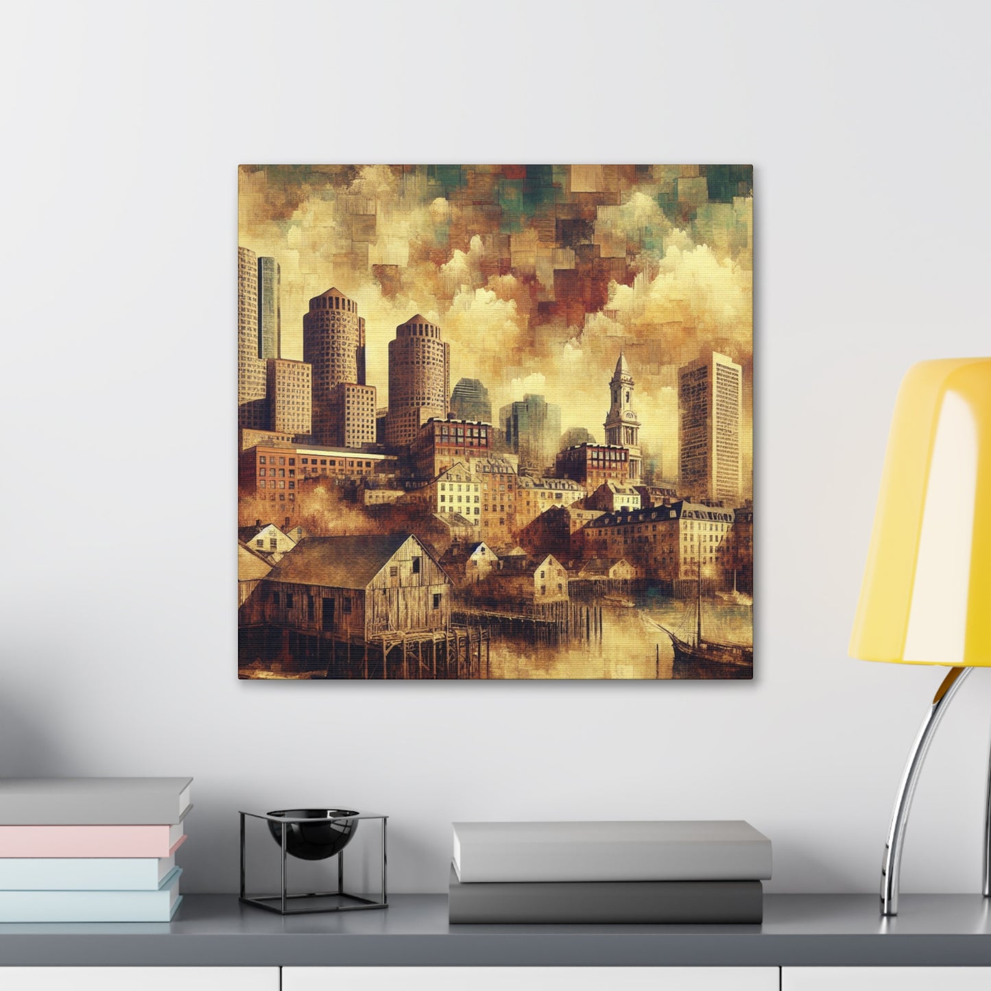 "Boston: Gilded Serenity Awakens" - Canvas