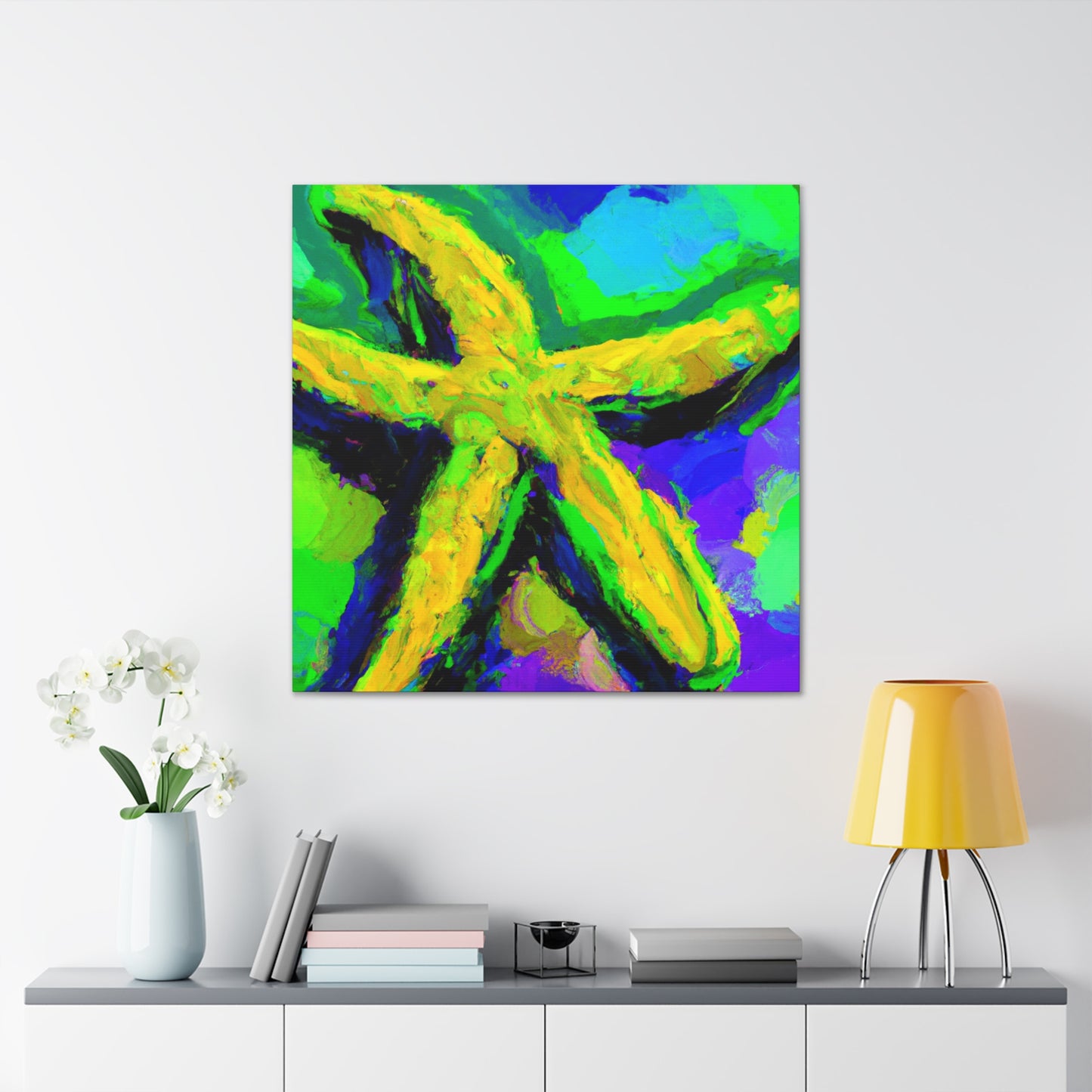 Starfish Under Moonlight - Canvas