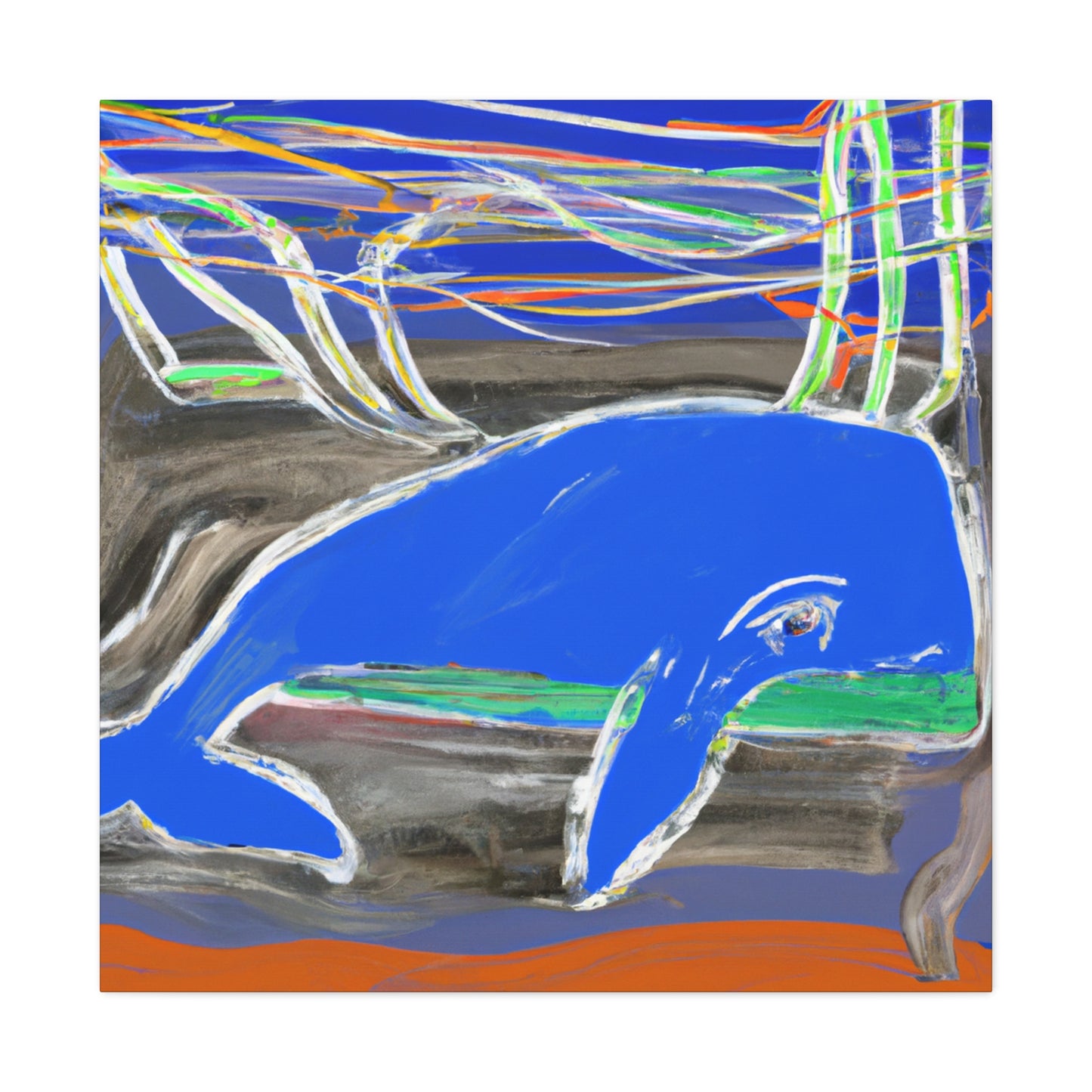 "Whale's Awesome Expression" - Canvas