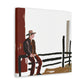 Cowboy on the Fence - Canvas