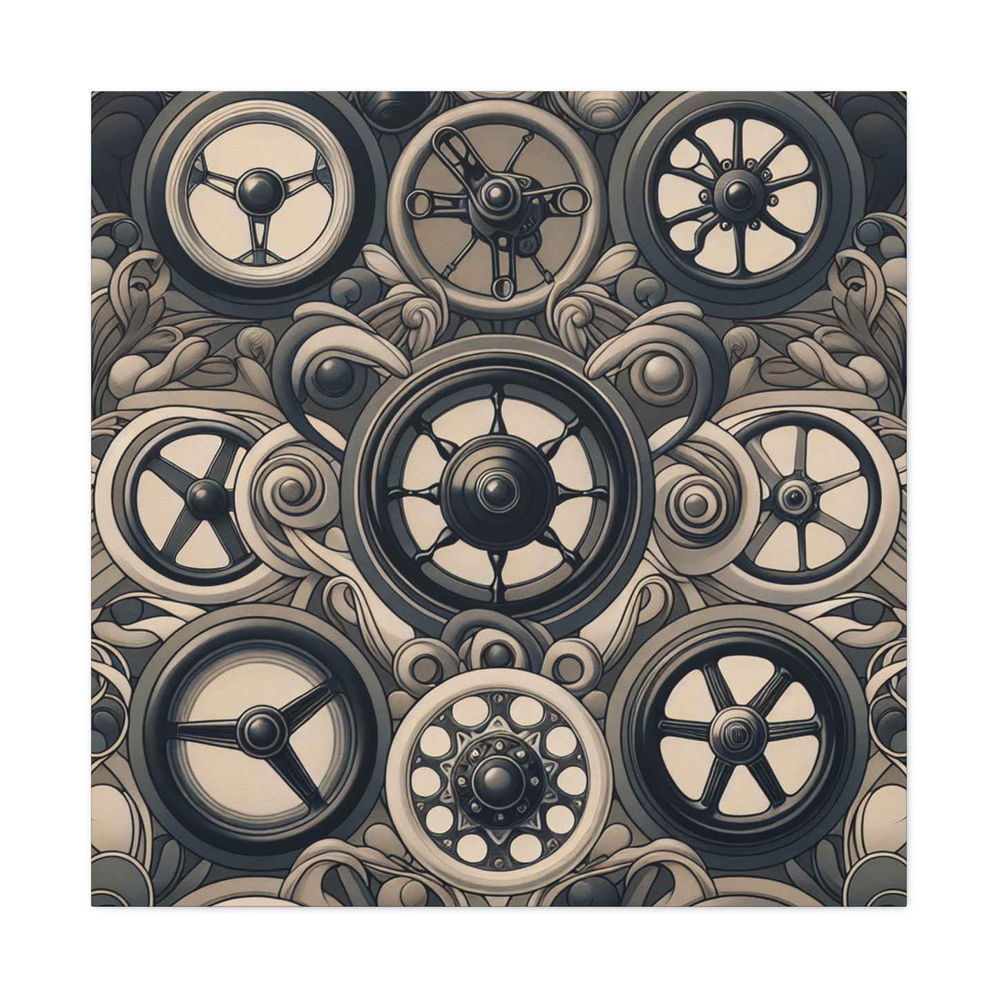 "Wheeling Elegance: Art Nouveau" - Canvas