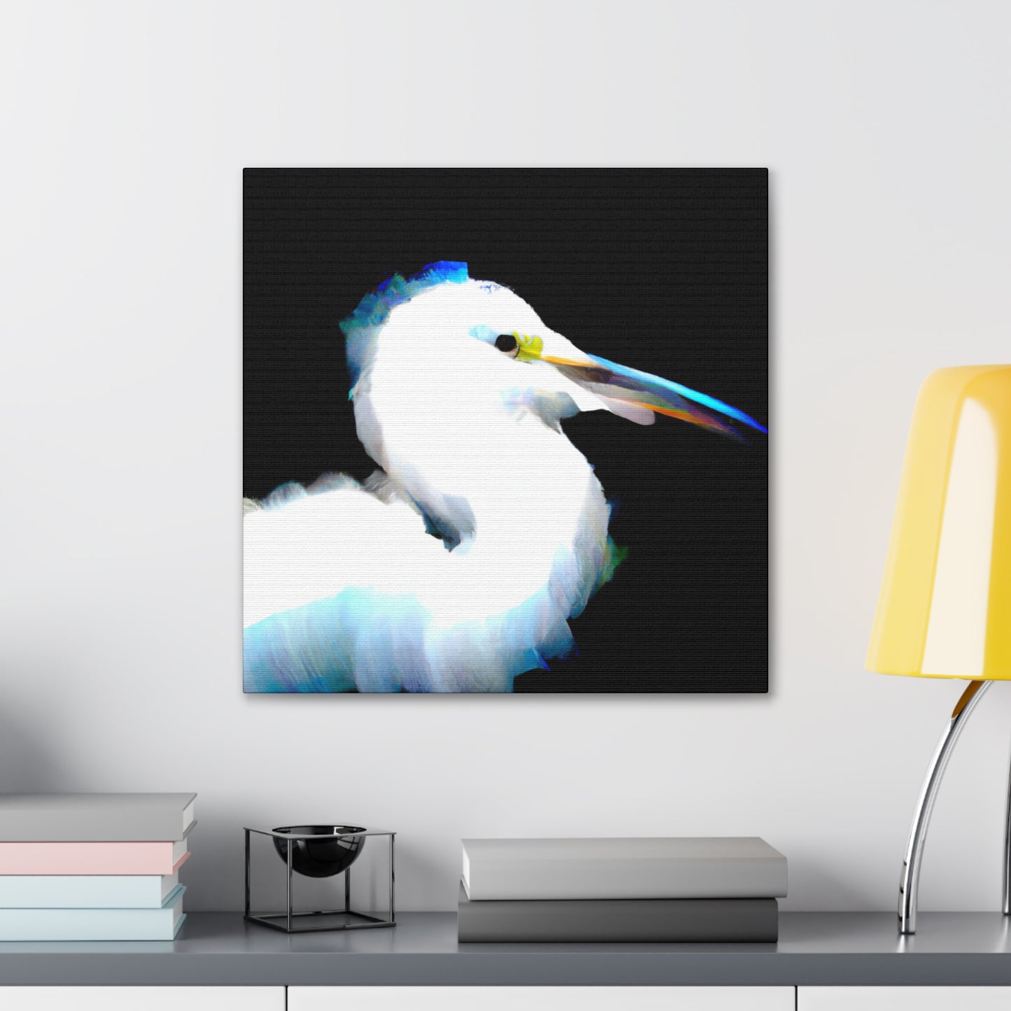 Snowy Egret Memory. - Canvas