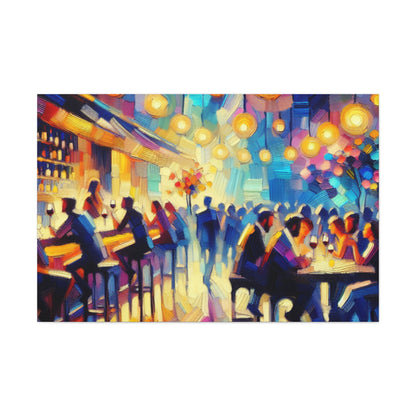 Vibrant Wine Bar Scene - Canvas