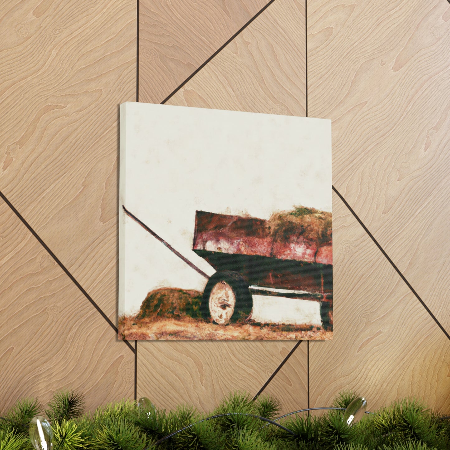 "Hay-Filled Countryside Wagon" - Canvas