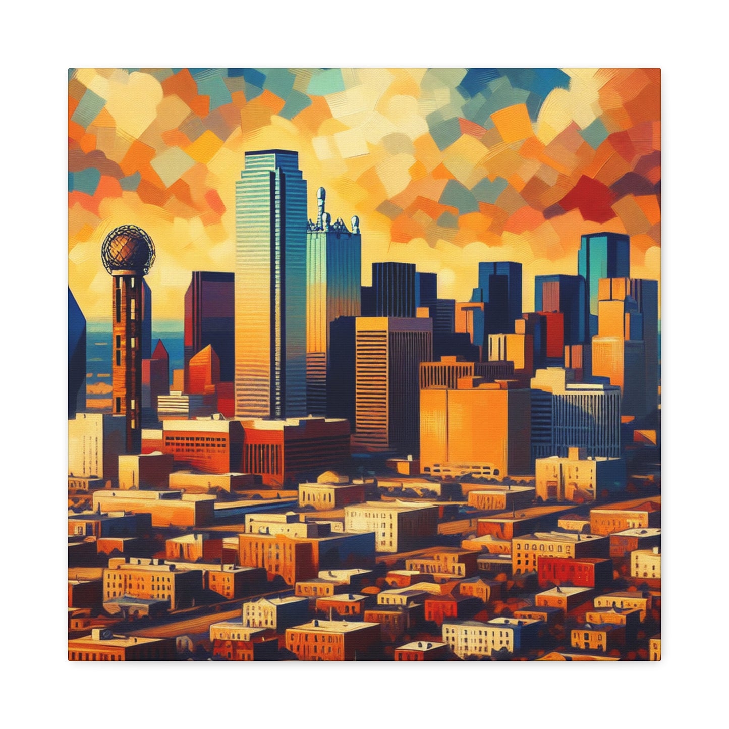 "Urban Enigma: Dallas Skies" - Canvas