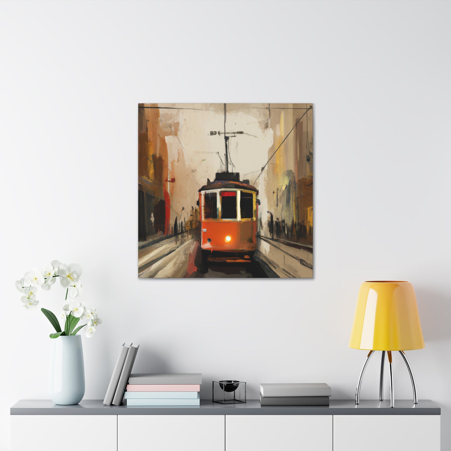 Tram in Motion Painting - Canvas