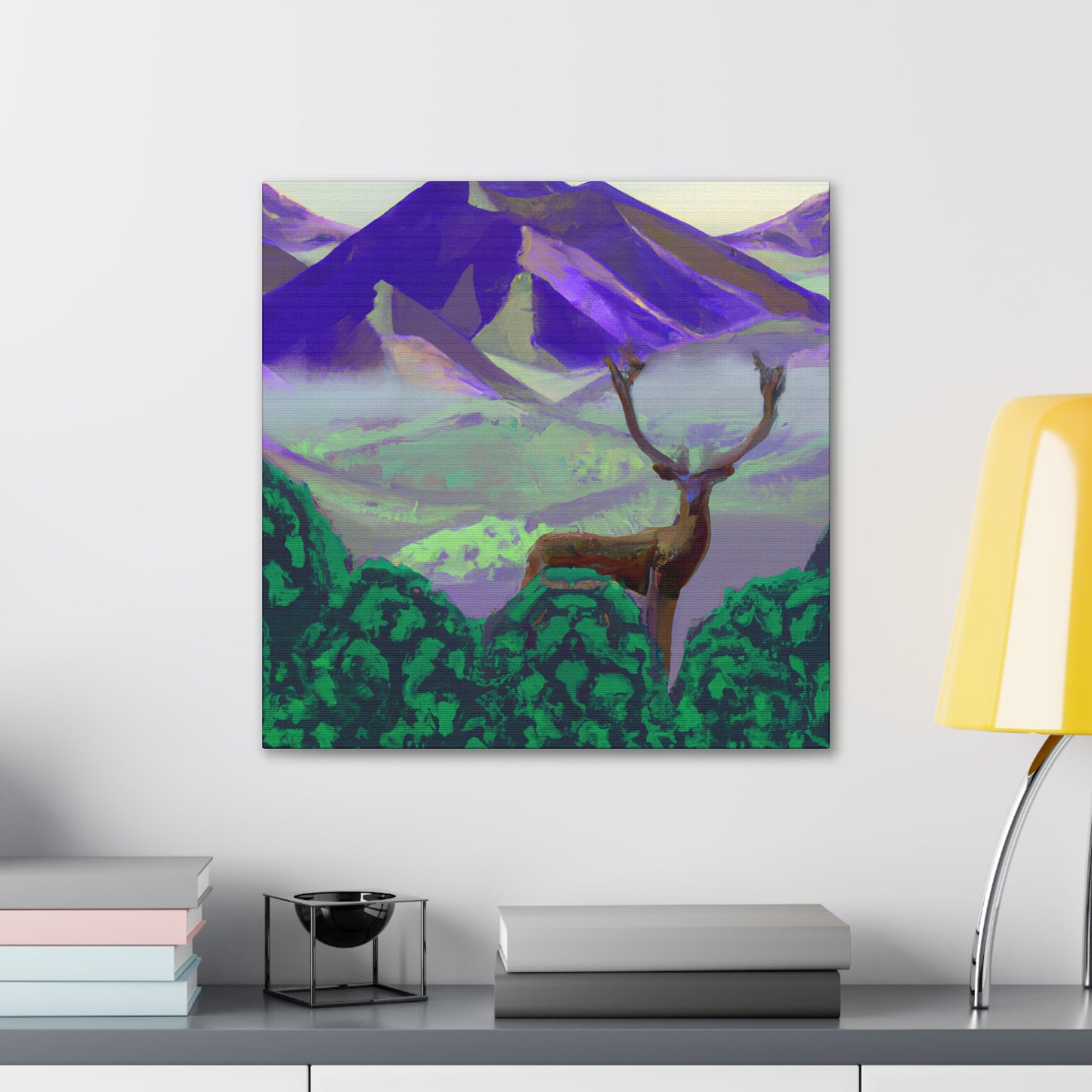 Deer in the Mist - Canvas