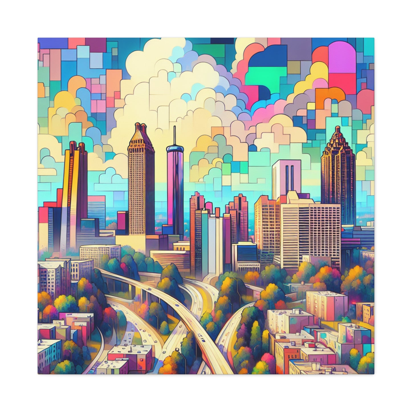 Urban Symphony in Atlanta - Canvas