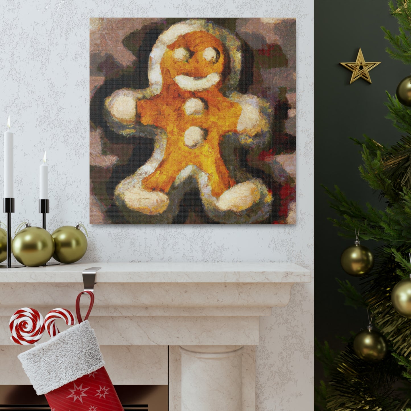 Gingerbread Man Deco - Canvas