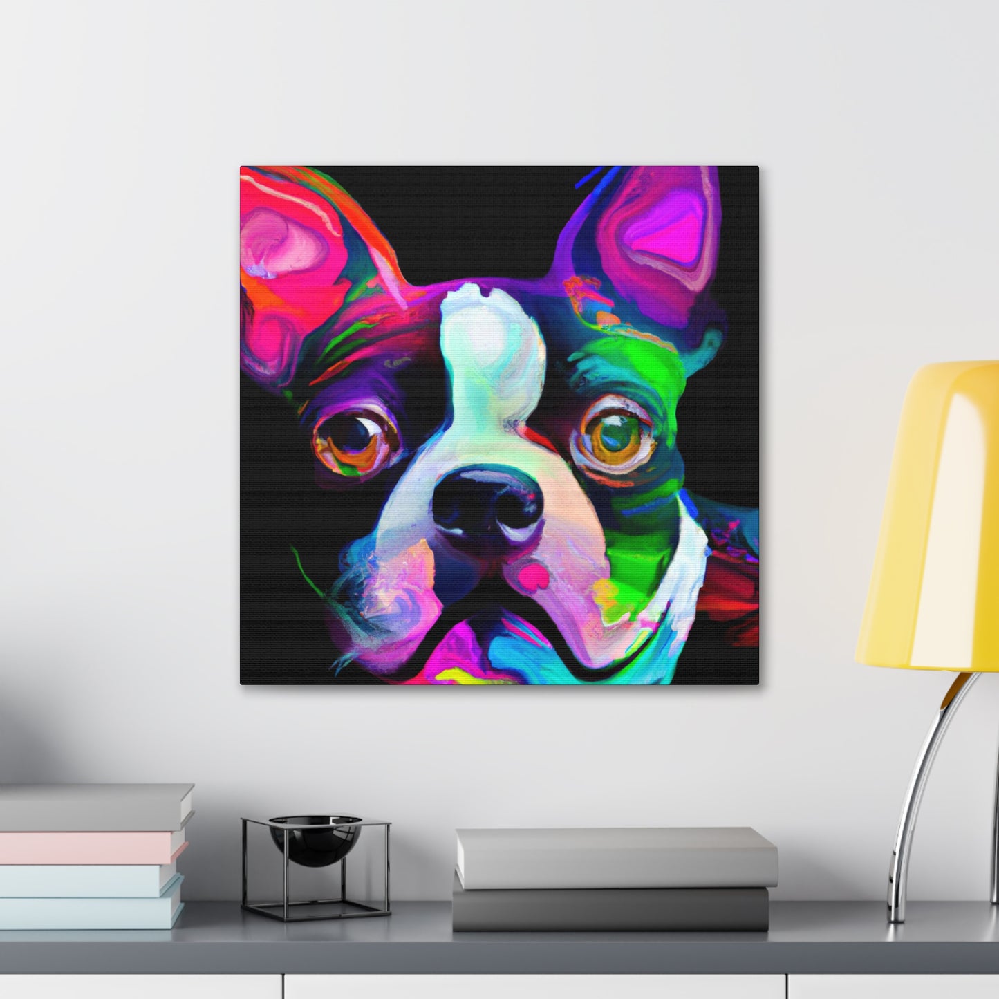 Adorable Boston Terrier - Canvas