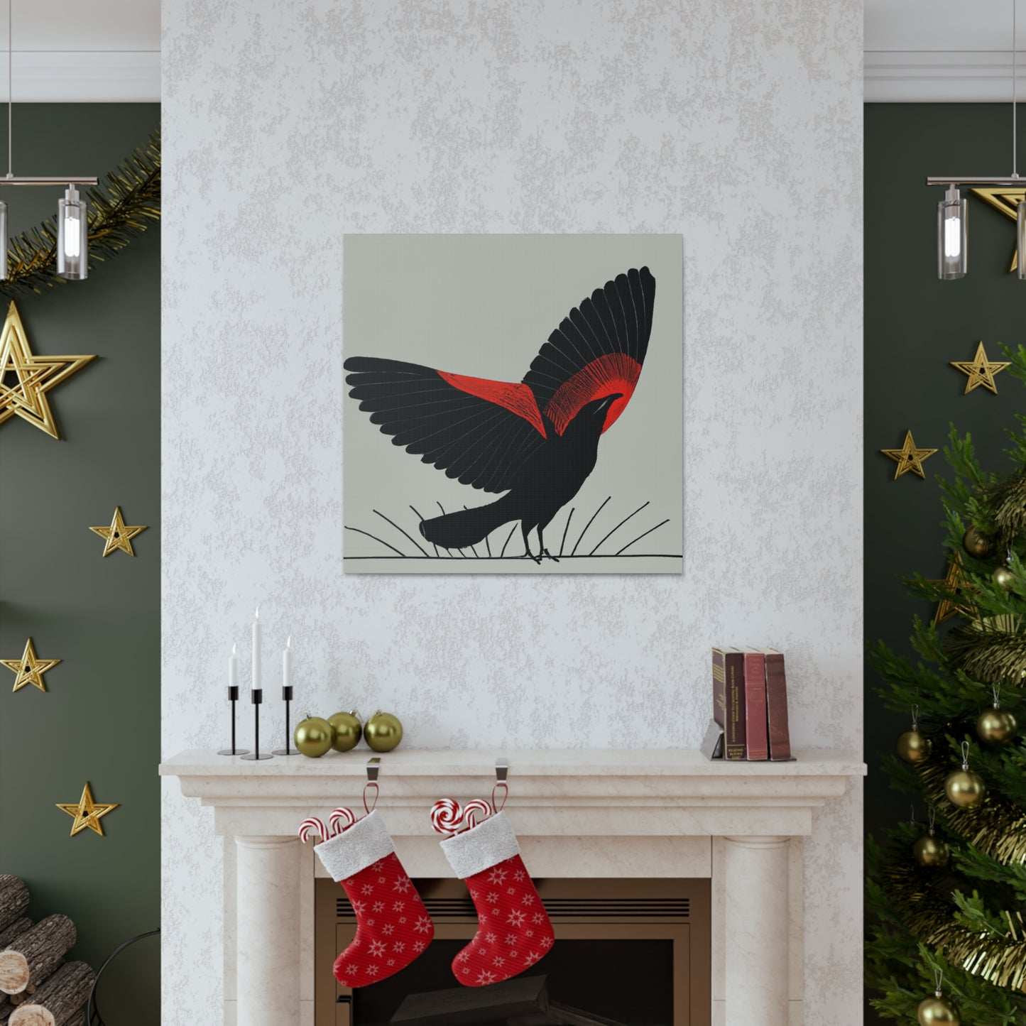 "Blackbird of Deco Dreams" - Canvas