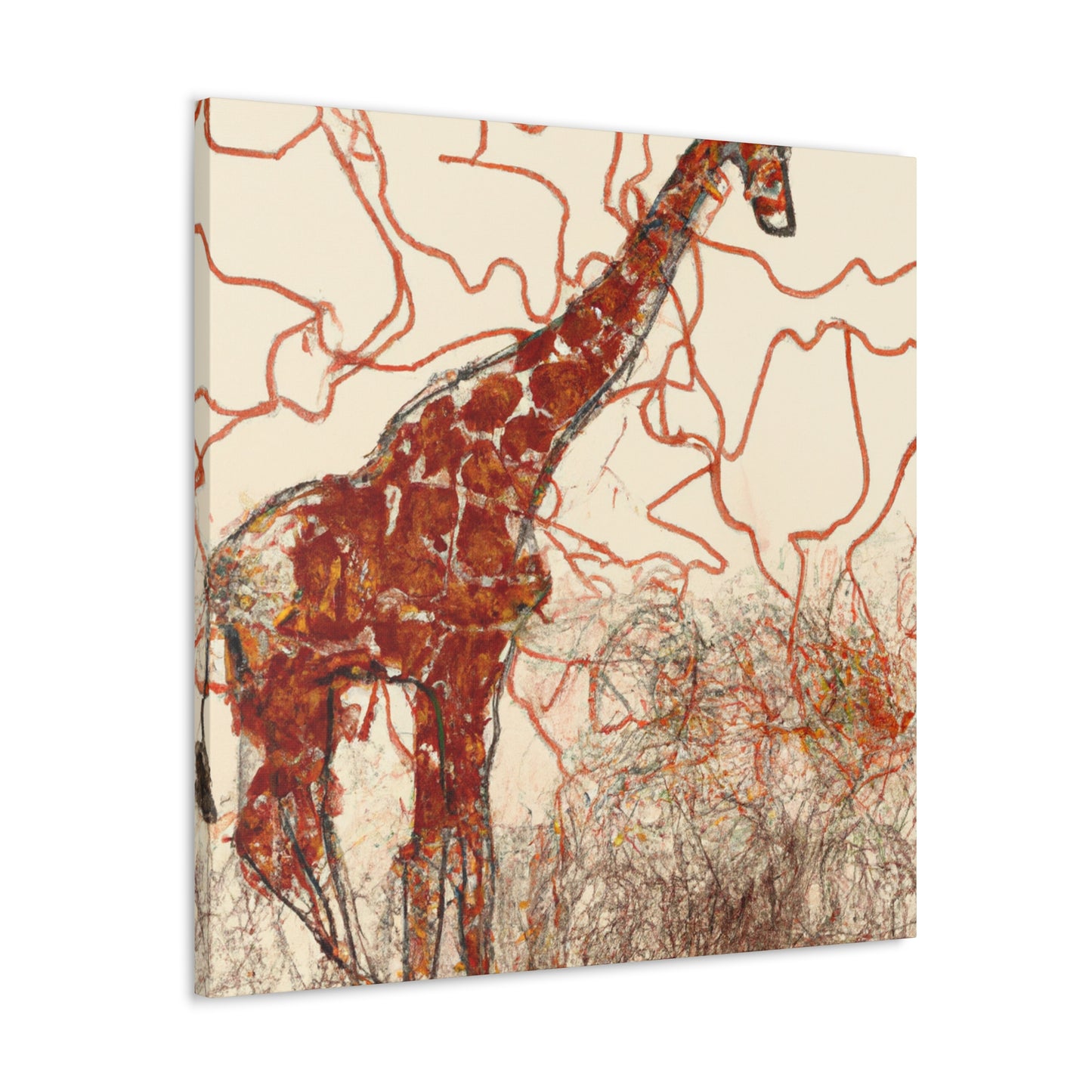 Giraffe Under Moonlight - Canvas