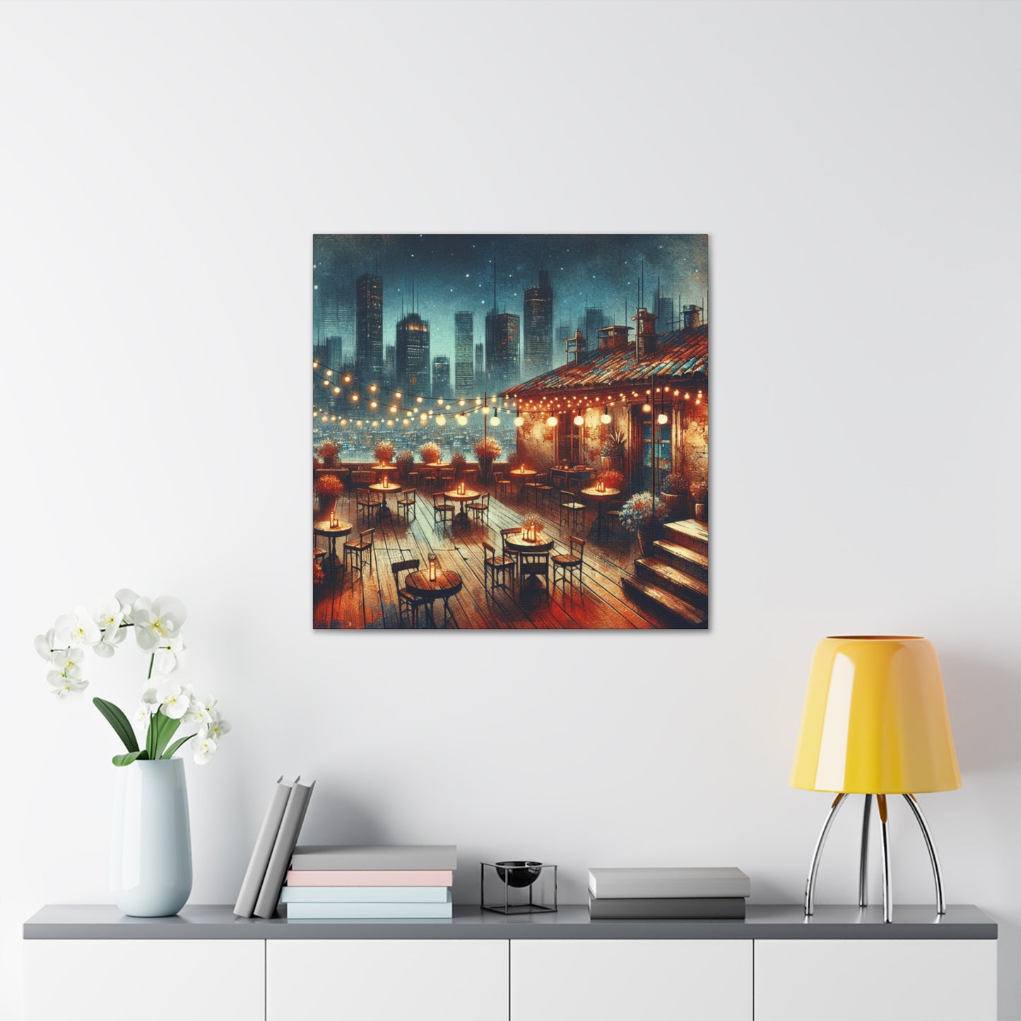 Midnight Revelry Beneath Stars - Canvas