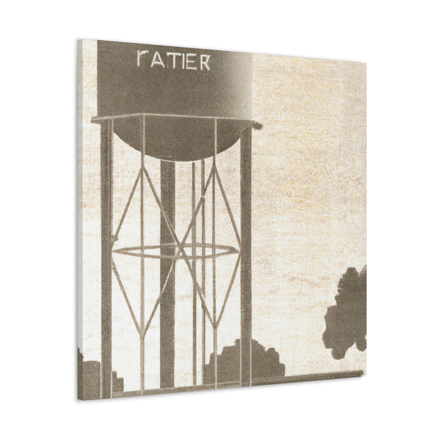 "The Water Tower Embrace" - Canvas