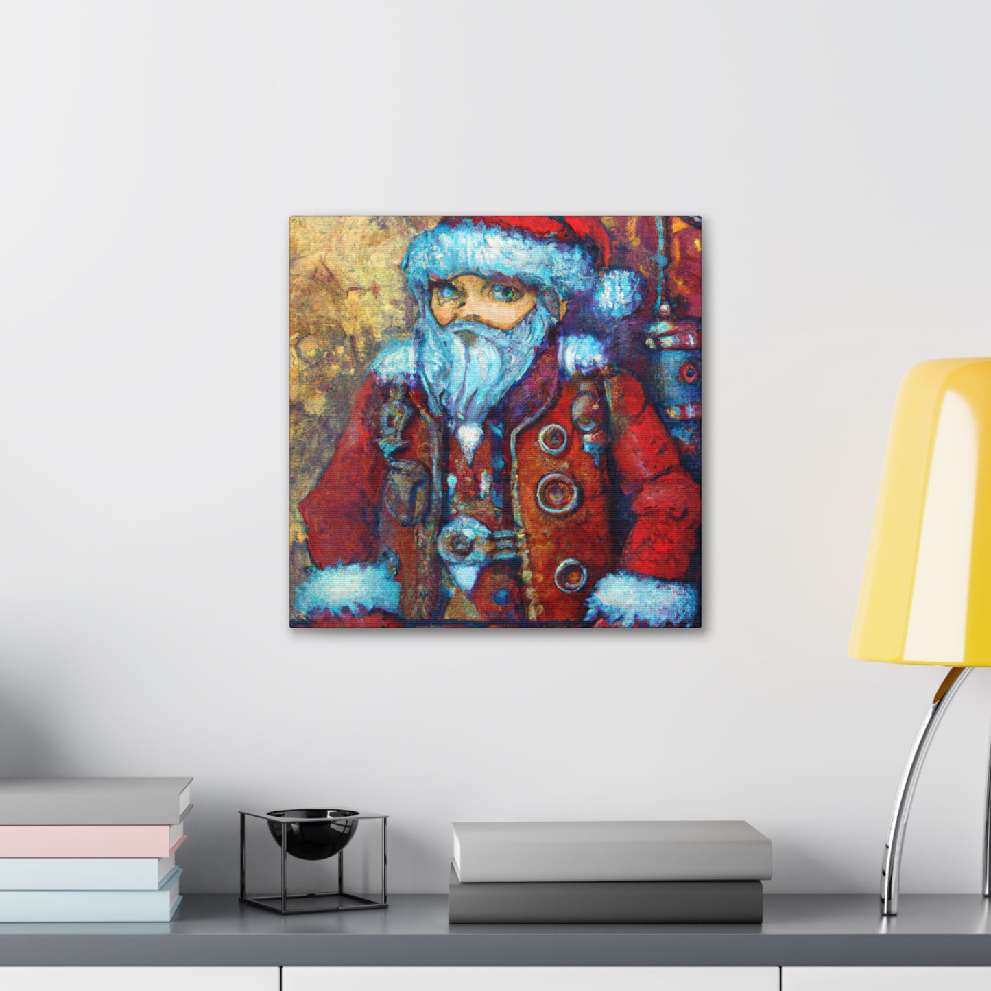 "Santa in Steampunk Magic" - Canvas