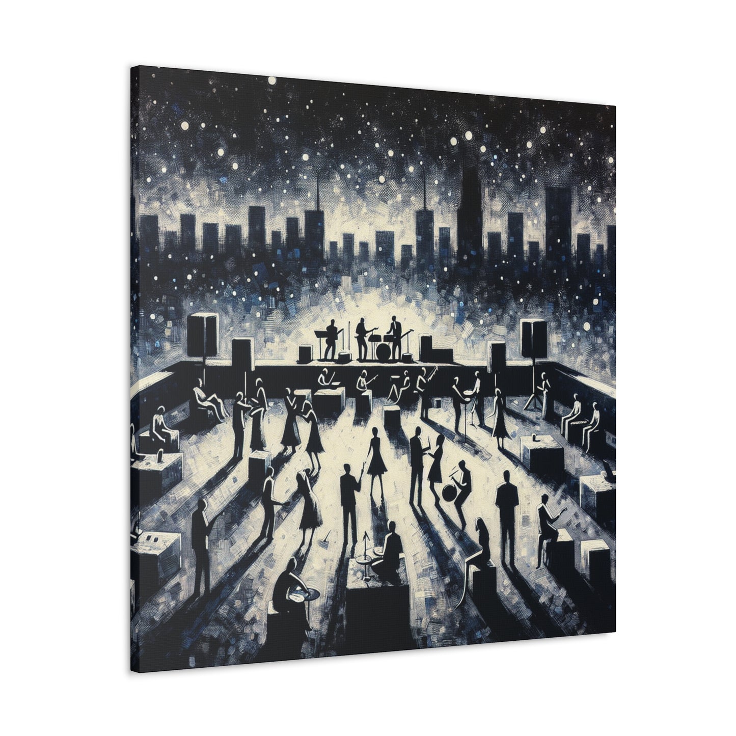 "Midnight on Rooftops" - Canvas