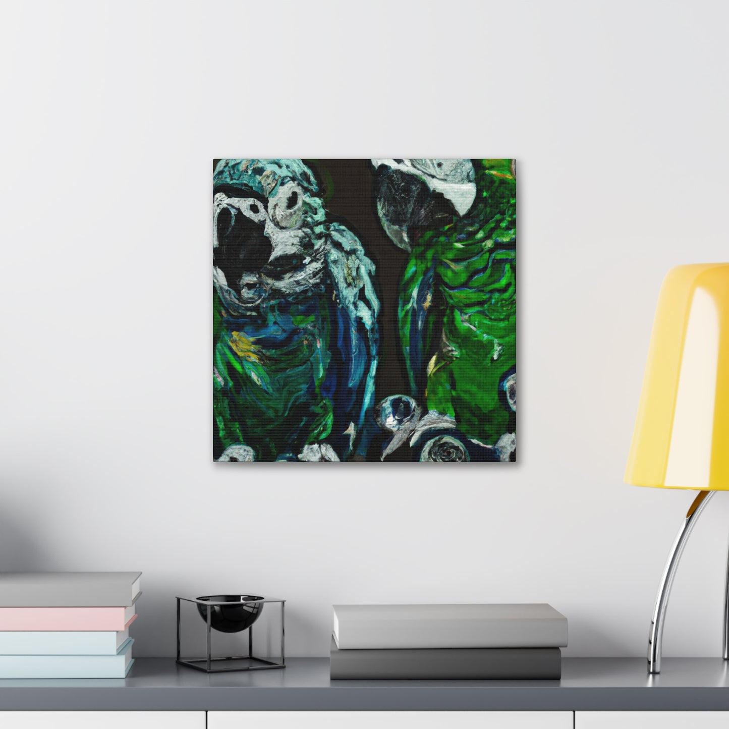 Amazon Parrots Bursting - Canvas