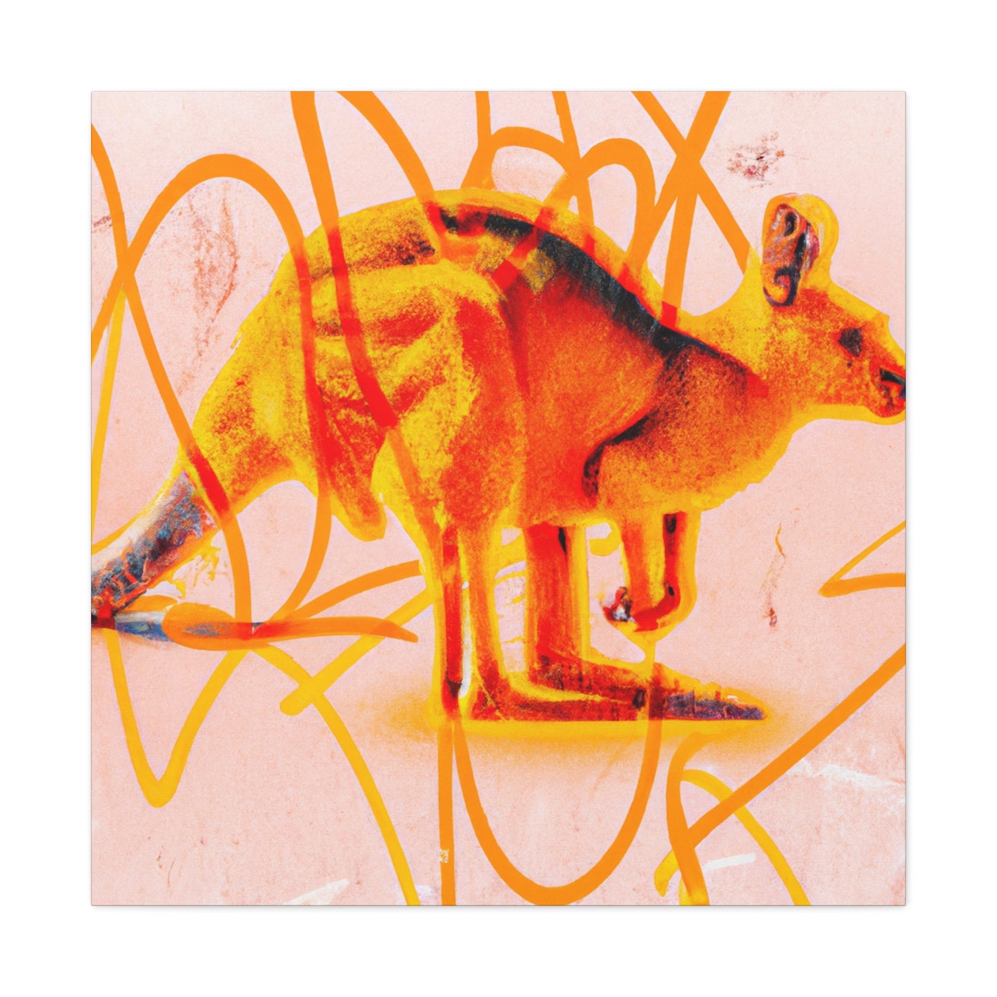 "Kangaroo On Brick Wall" - Canvas