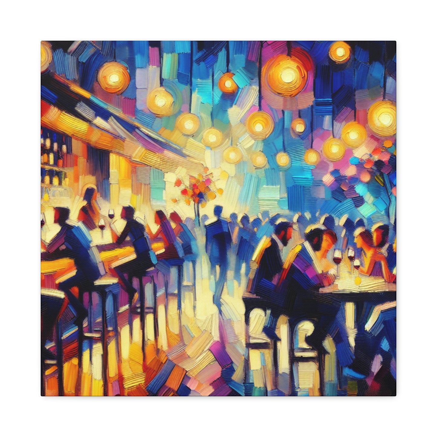 Vibrant Wine Bar Scene - Canvas