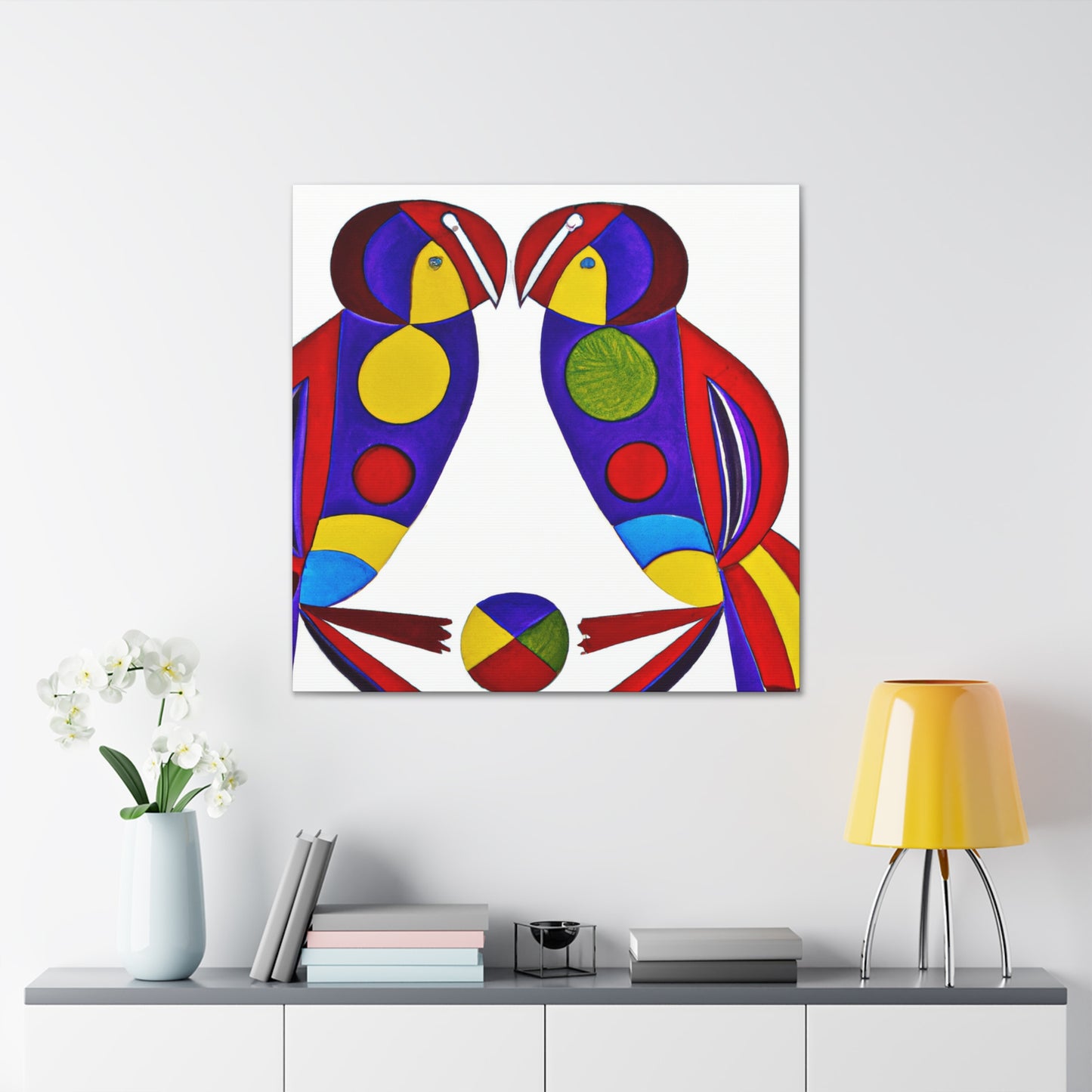 "Lovebirds in Harmony" - Canvas