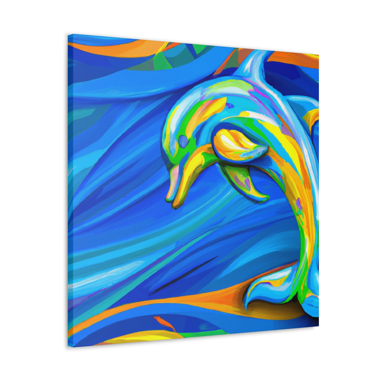 "Dolphin in Fauvist Hues" - Canvas