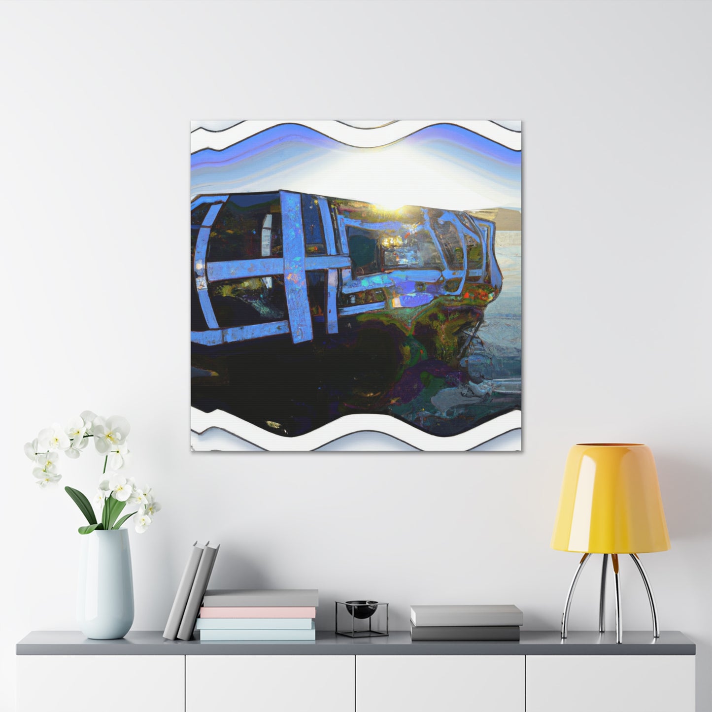 "Pontoon Boat Reflection" - Canvas