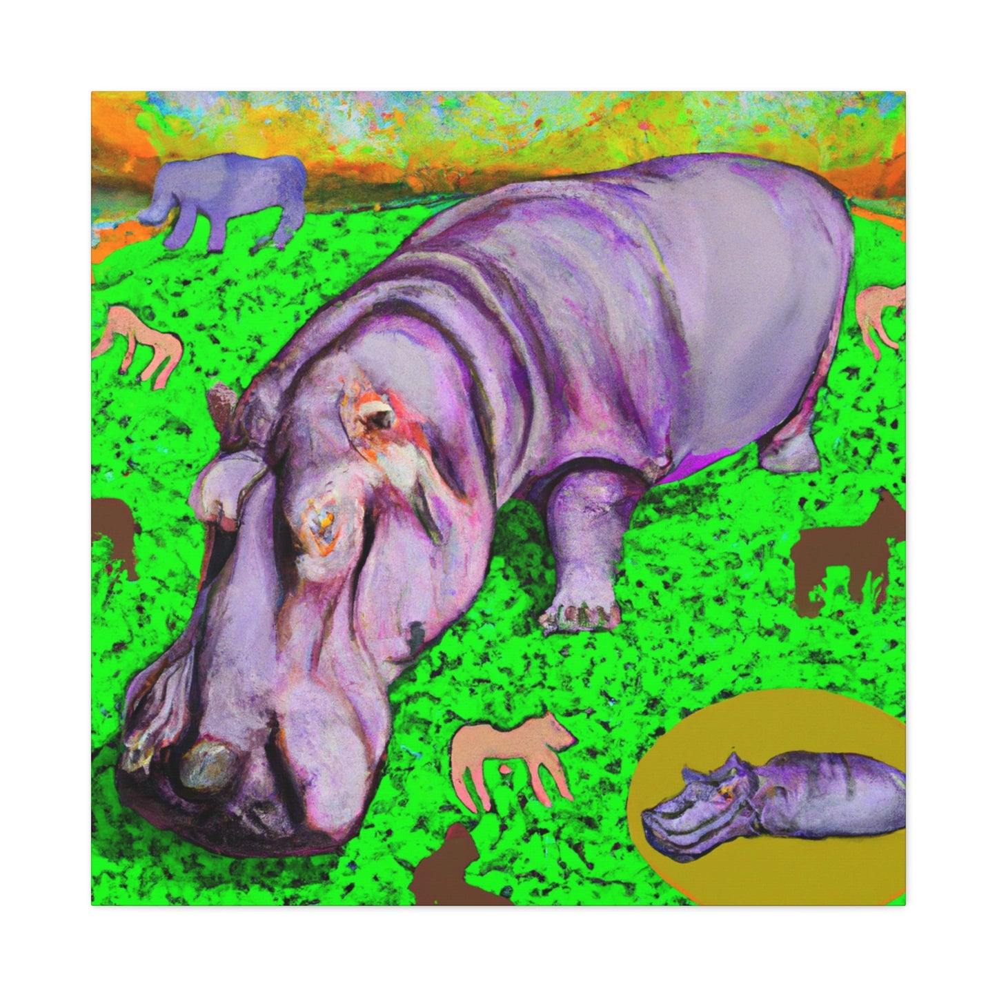 "Hippopotamus in Dreamland" - Canvas