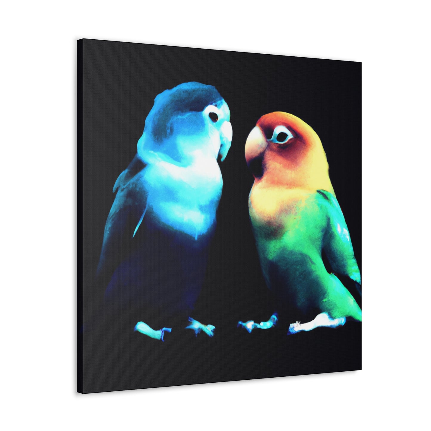 Lovebirds in Flight - Canvas