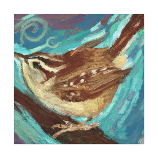 Carolina Wren Expressionism - Canvas