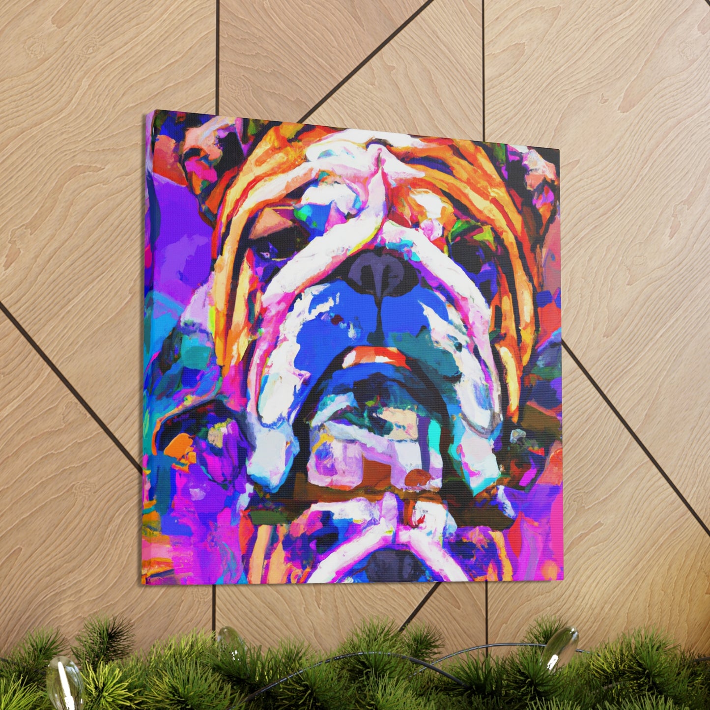 "English Bulldog Portrait" - Canvas