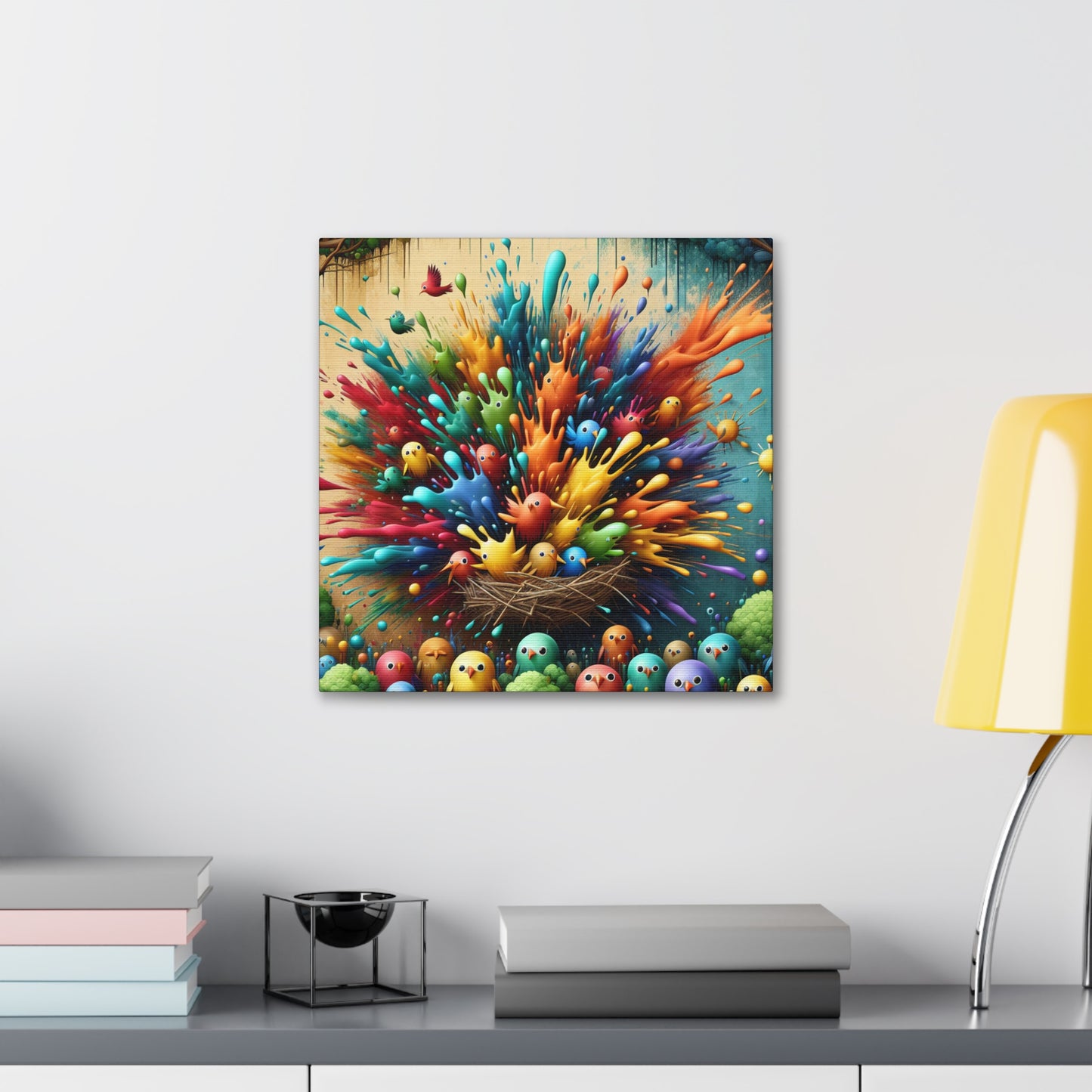 Feathered Fantasia: Avian Harmony - Canvas