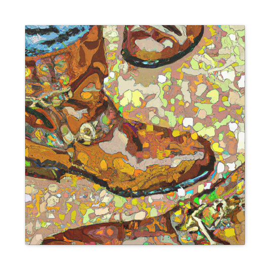 "Boots in Pointillism" - Canvas