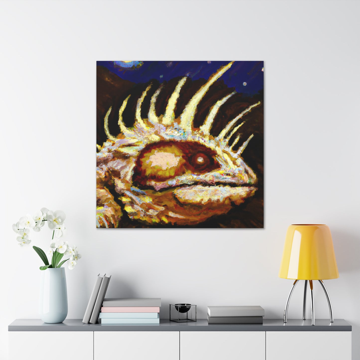 "Horned Lizard Impressionism" - Canvas