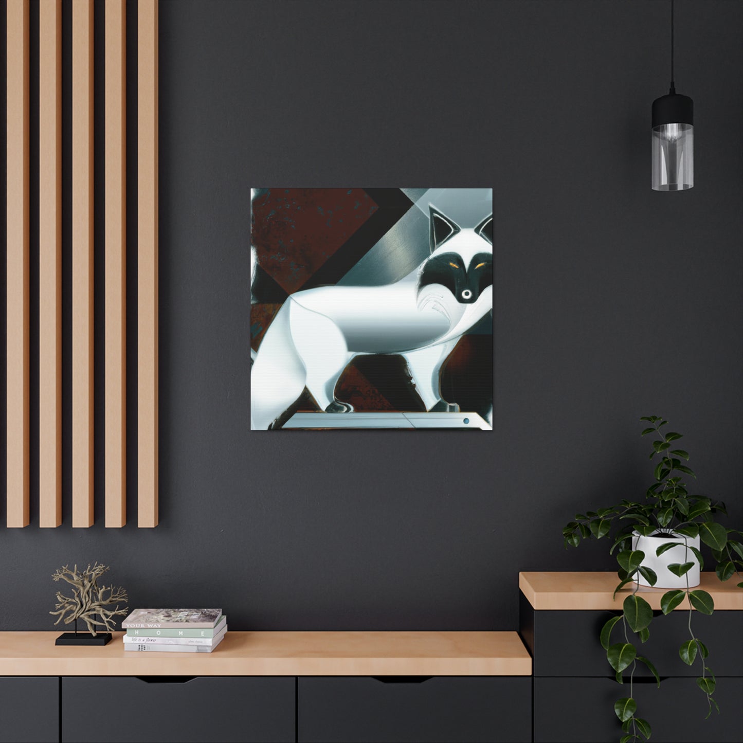 Arctic Fox Art Deco - Canvas