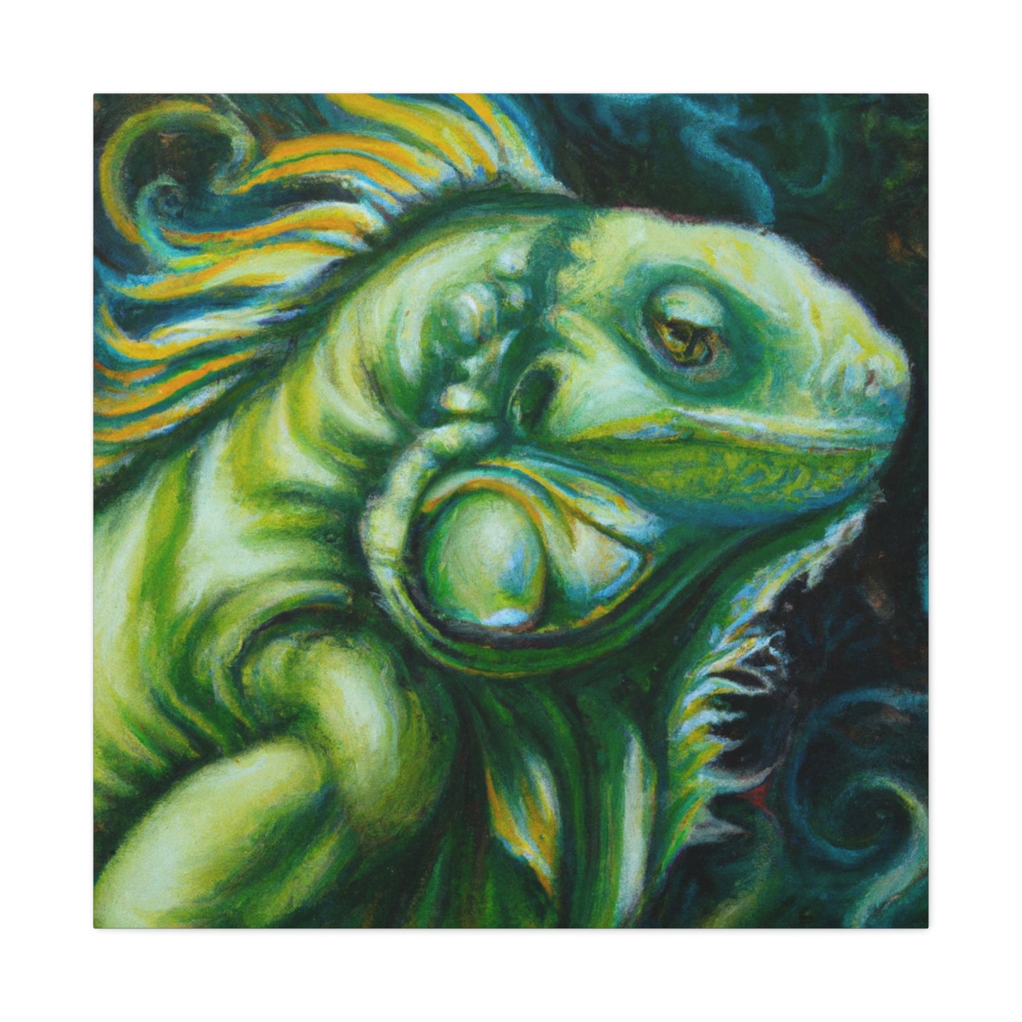 Nouveau Iguana Green - Canvas