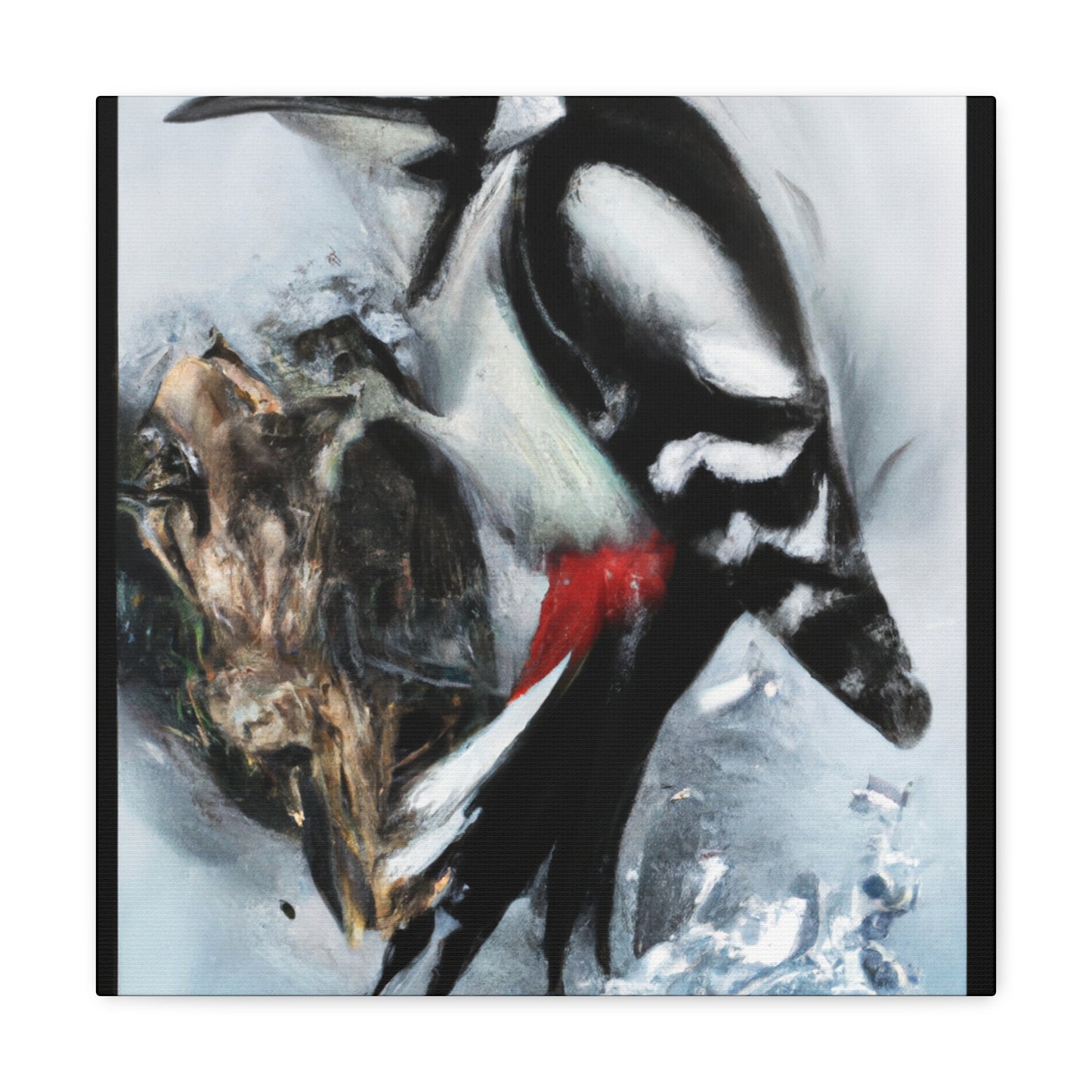 Downy Woodpecker Wonderland - Canvas