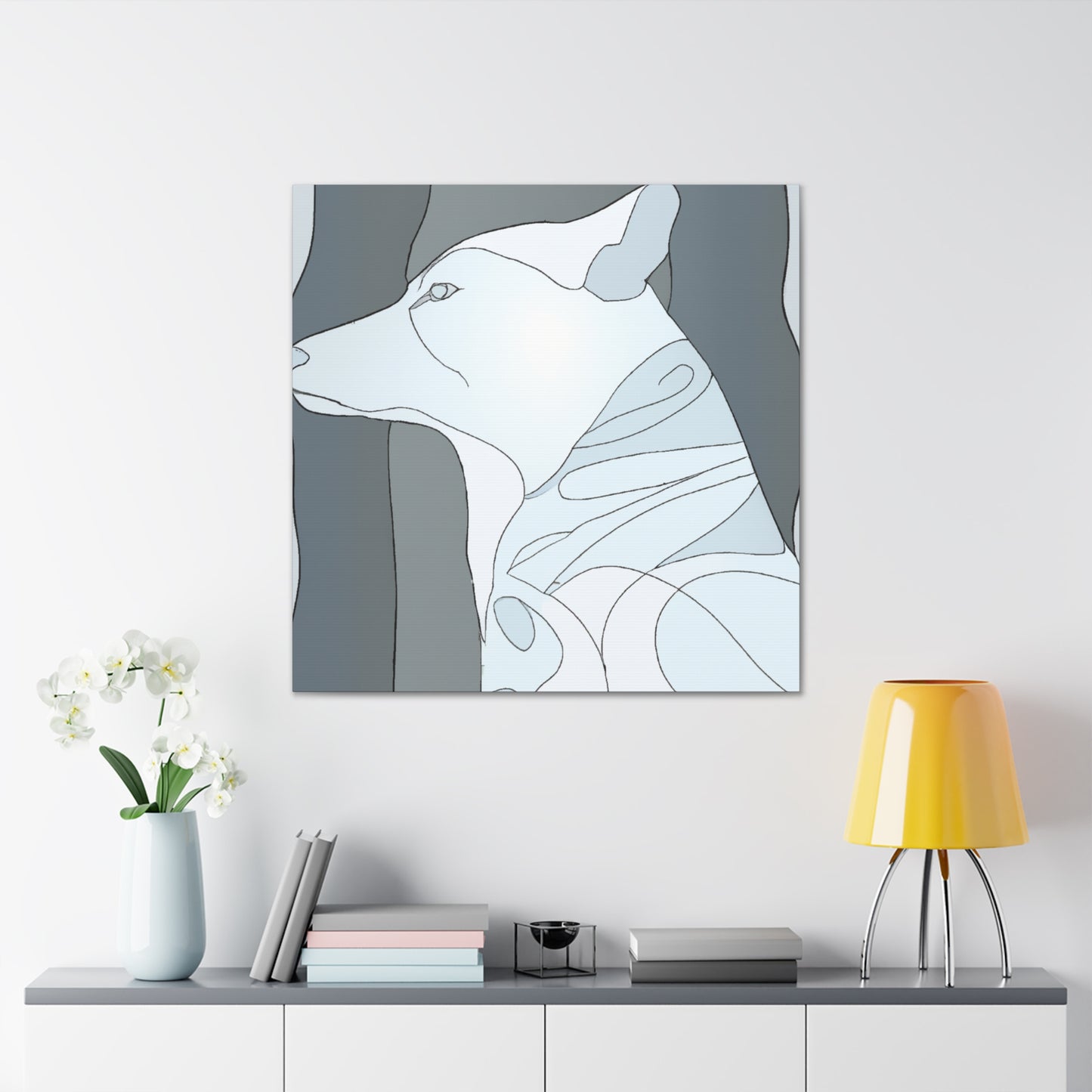 "Arctic Wolf in Snow" - Canvas