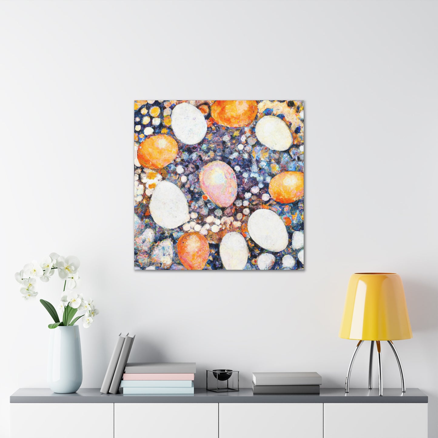 Eggs in Pointillism - Canvas