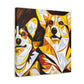 "Corgis in Art Deco" - Canvas