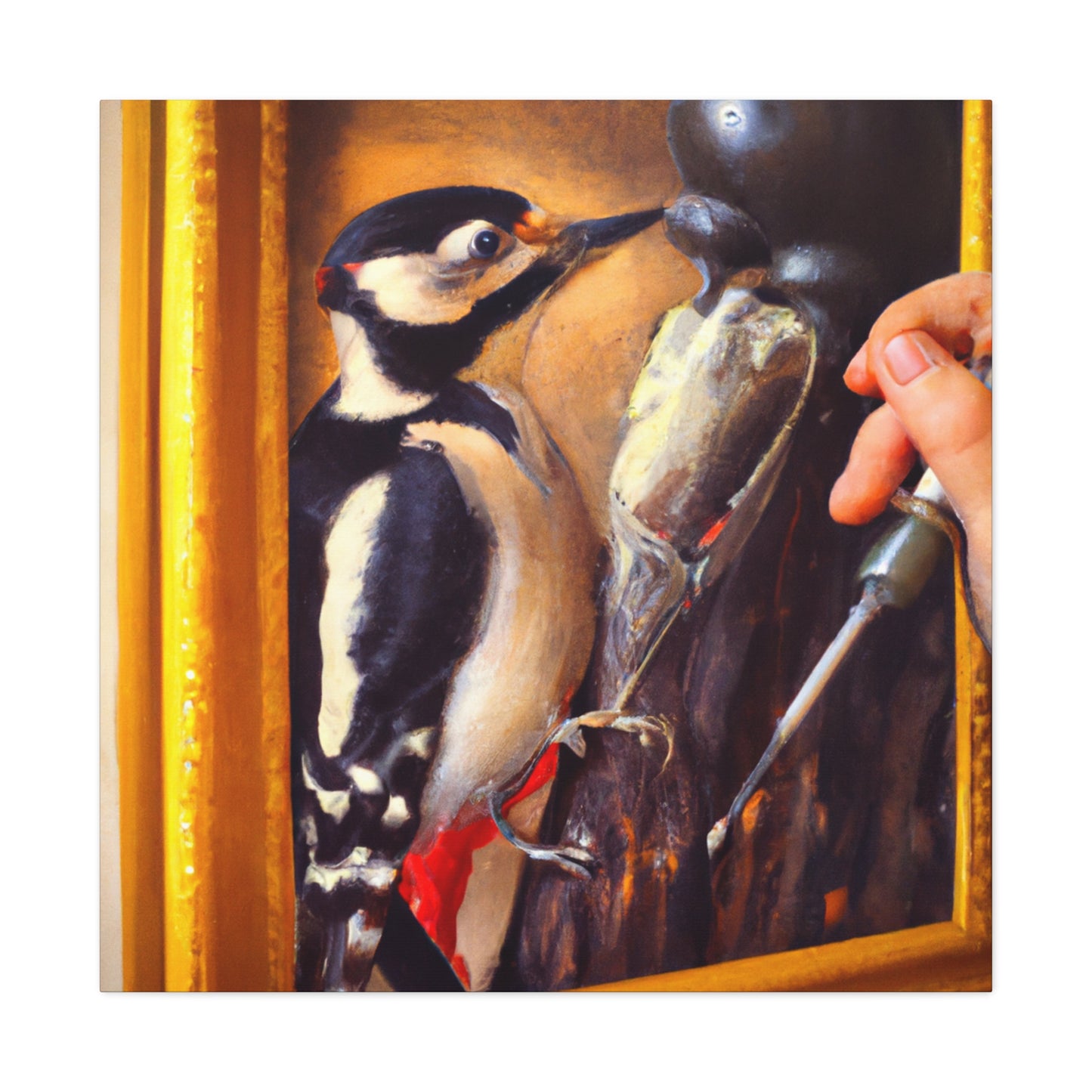 Downy Woodpecker Dreamscape - Canvas