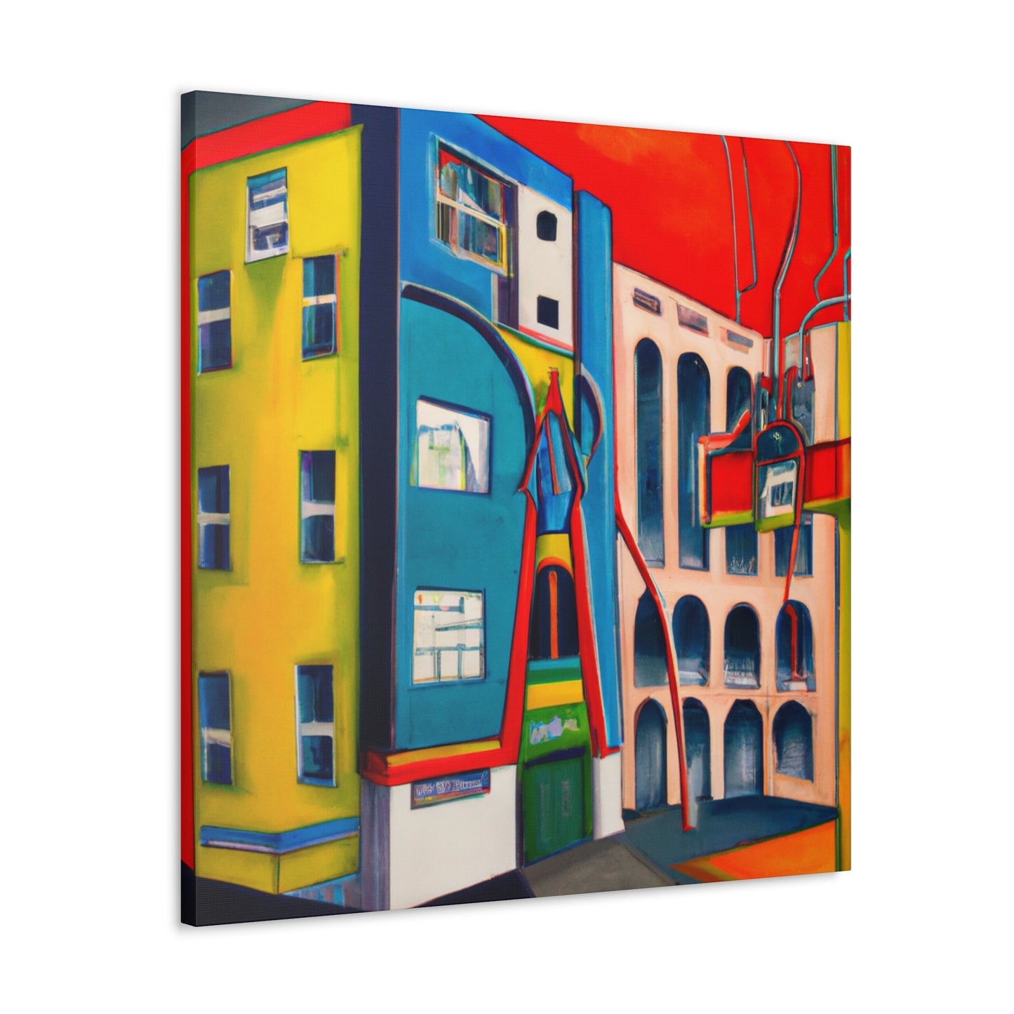 "Bauhaus Modernist Mural" - Canvas