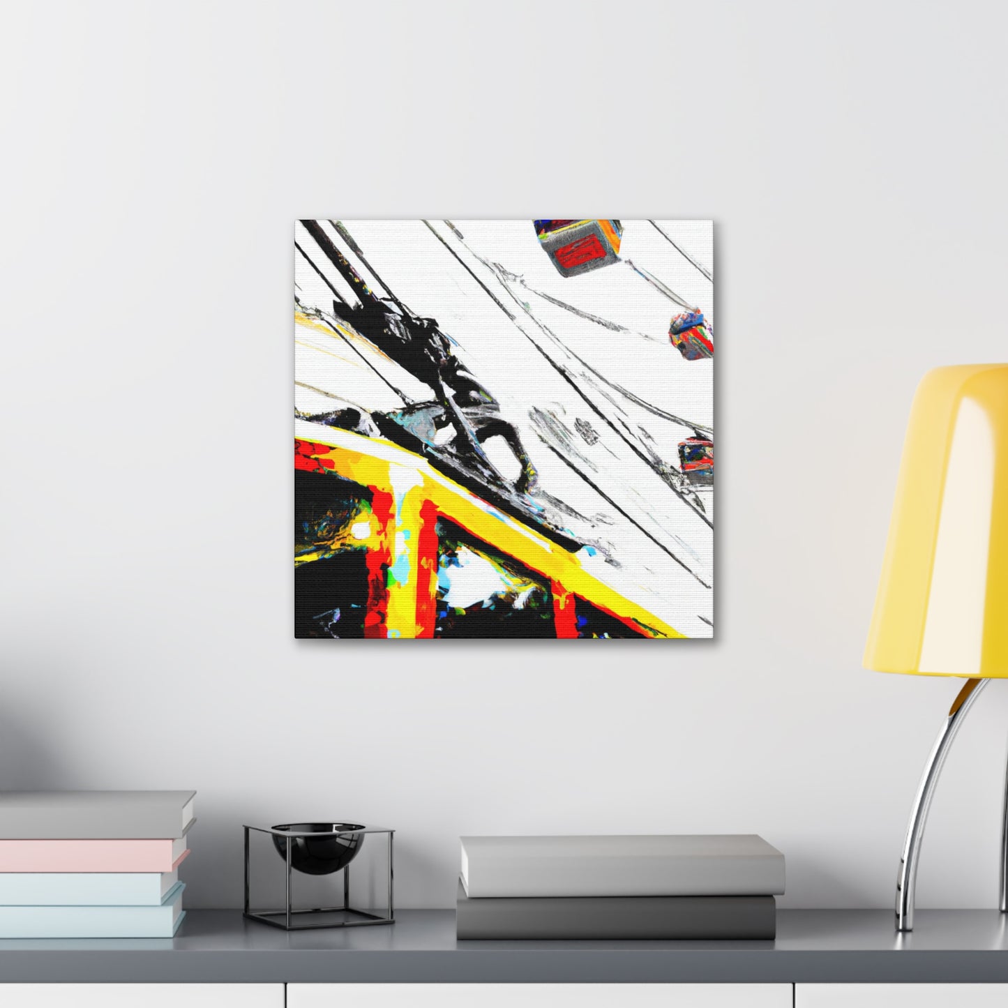 City Cable Car Scene - Canvas